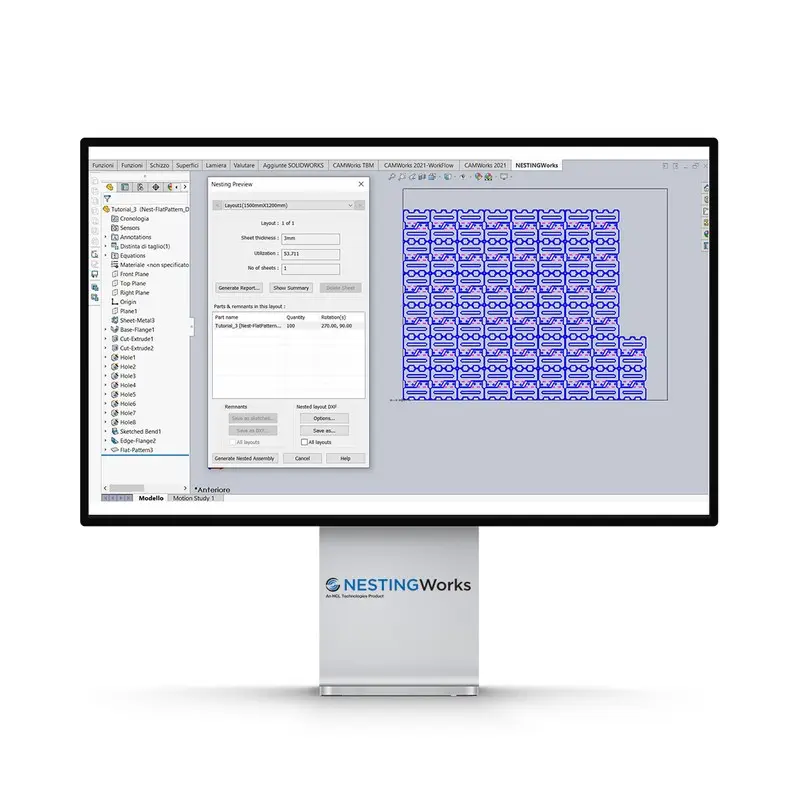 Top Quality NestingWorks Software CAM for Mechanical Industry to optimize sheet metal and flat stock designs