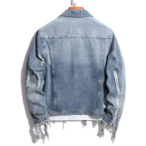 เสื้อแจ็กเก็ตยีนส์ขาดสำหรับผู้ชายเสื้อโค้ทยีนส์ปักลายแบบย้อนยุคแนวสตรีทแฟชั่นมีกระเป๋าสำหรับผู้ชาย - Product Image 6