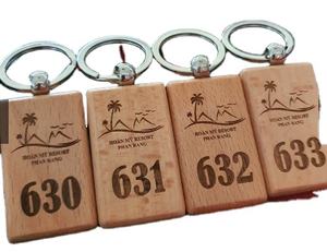 Porte-clés en bois LOGO personnalisé, porte-clés uni, porte-clés LASER - Product Image 1