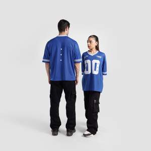 Ensemble de maillots de football respirants bleu roi à manches courtes en polyester, imprimés par sublimation, pour le sport - Product Image 1