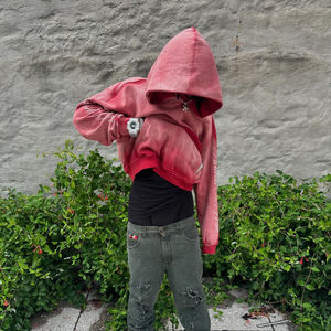 Sudadera con Capucha Unisex de Algodón 100% Bordada, Diseño Personalizado 2026, Lavado Ácido, 500 g/m², Peso Pesado, Oversize, Estilo Vintage, Invierno - Product Image 2