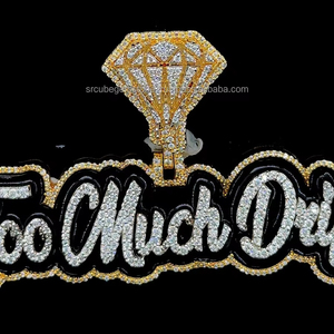 Customizable <b>Diamond</b> Bail Pendant 3\" Enamel <b>Painting</b> with VVS Moissanite Iced 925 Silver Rapper Jewelry Gold Plated for Parties - Product Image 6