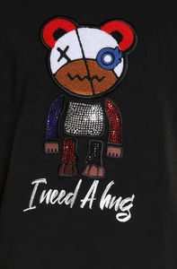 Camiseta de Hip Hop con estampado personalizado, camisetas con parches bordados de chenilla, camiseta desgastada para hombre, camisetas de algodón en blanco - Product Image 6