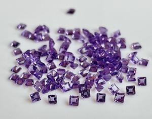 Amatista natural de 9mm, corte cuadrado facetado, amatista púrpura suelta, corte cuadrado de calidad superior - Product Image 6