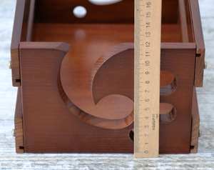 Wooden Yarn Box Holder Knitting Box With Holes Handmade Box Yarn Bowl Wooden Yarn Box Holder Knitting Box With Holes - Product Image 2