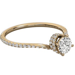 Bague solitaire à tige croisée en diamant rond - Product Image 2