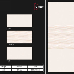 Carreaux muraux en céramique 300x600mm pour salle de bain et cuisine, finition brillante ou mate, surface sculptée effet sucre, design mural intérieur luxueux - Product Image 1