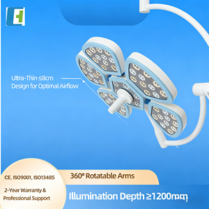 ไฟผ่าตัด LED แบบไร้เงา หัวคู่ ติดเพดาน ปรับอุณหภูมิสีได้ ความลึก 1200 สำหรับห้องผ่าตัด ได้รับมาตรฐาน CE ISO - Product Image 4