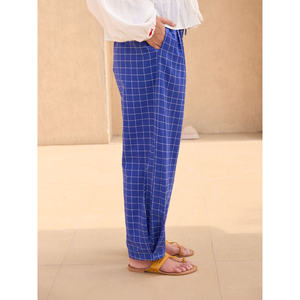 Pantalon palazzo pour femme Mimi, respirant, plissé, taille élastique, pantalon ample en coton, jusqu'à 3XL - Product Image 4