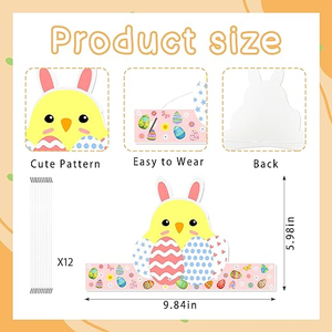 Chapeaux en papier de Pâques, chapeaux de lapin, chapeaux de Pâques pour fête de Pâques, bandeaux de lapin et de poussin réglables, chapeaux de fleurs de printemps, décoration - Product Image 5