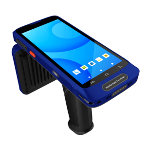 Điện thoại di động màu xanh răng máy quét mã vạch RFID <span class=keywords><strong>Reader</strong></span> cho Quản Lý Hàng Tồn Kho UHF RFID handheod <span class=keywords><strong>Reader</strong></span> - Product Image 1