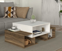 Table basse Sarafina moderne en bois de luxe exclusif, blanc noyer, 103 cm, meubles de salon, Dekorister-Trkiye Best