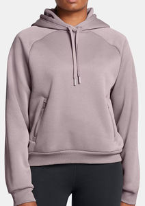 Pull à capuche rouge pour femme, coupe régulière, 20%/80% P/C, 500 GSM, super peigné bio lavé, ourlet côtelé Derby pré-rétréci - Product Image 3