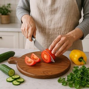 Planche à découper en bois d'acacia fait à la main | Planche à découper réversible et durable pour cuisine, viande, légumes | Exportateur en vrac OEM - Product Image 3
