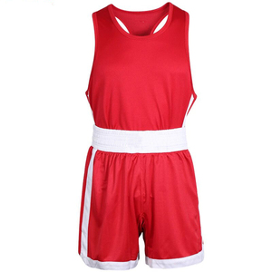 Uniforme de boxeo unisex para hombre Trajes de artes marciales de poliéster satinado baratos Logotipo personalizado Servicio OEM Último color para adultos OEM - Product Image 5