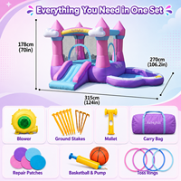 Château gonflable OEM ODM avec toboggan, mini château gonflable en tissu Oxford 420D+840D, capacité 90 kg, installation facile, pour enfants, intérieur/extérieur