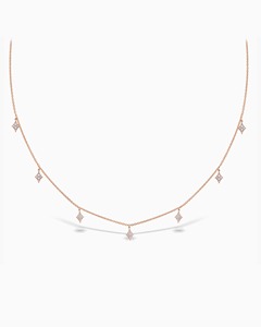 Collar colgante Kite Drop con diamante natural de 0.45 ct, color G-H, claridad VS, oro macizo de 14K para mujer, moderno y para llevar en capas. - Product Image 1