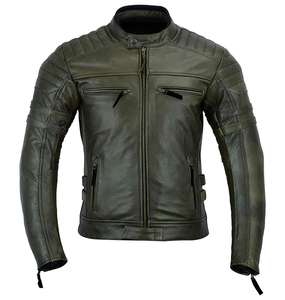 Veste en cuir unisexe pour hommes Couleurs personnalisées Style vintage Col montant Broderie sur le devant Streetwear surdimensionné - Product Image 1