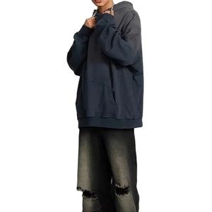 Venta al por mayor Streetwear Heavyweight Oversized Boxy Drop Shoulder Hoodies Hombres Pullover Hoodie Vintage Acid Wash Hombres Hoodies - Product Image 3