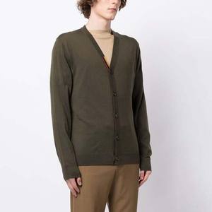 Suéter Cárdigan de Manga Larga con Cuello en V para Hombre, Diseño Otoñal, Algodón y Lana Personalizados, Transpirable, de Alta Calidad - Product Image 2