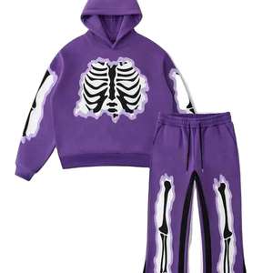 Conjunto Deportivo de Felpa de Algodón para Hombre, Diseño de Sudadera con Capucha, Bordado Personalizado, Impresión, Cordón Ajustable, Transpirable, Cortavientos, para Invierno - Product Image 1