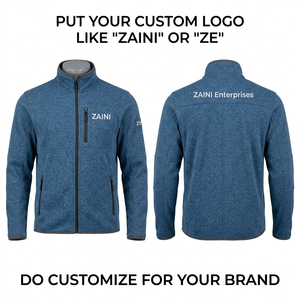Premium Quality 240g Polar Fleece <b>Jacket</b> Soft Warm Fabric Blue Outdoor Wear Custom Logo Embossed Full Zip Design Men's - Product Image 1