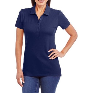 Camiseta bordada personalizada de alta calidad para mujer, ropa de trabajo cómoda, de punto, fabricante de fábrica, venta al por mayor, Polo - Product Image 1