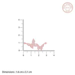 Rose Gold <b>Wavering</b> Wings Set 18K Gold Plated Fine Jewelry Featuring 925 Silver Zircon Pearl Diamond Gift - Product Image 2