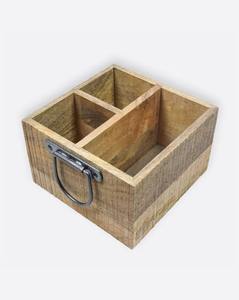 Organizador de Cubiertos Moderno de Madera con Soporte, Asas de Metal, Múltiples Compartimentos, para Cocina, Mesa de Comedor, Hogar, Restaurante - Product Image 6