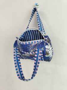 Sac à main mini-duffel pour femme en tissu de coton avec fermeture éclair, style mode féminin, motif floral, taille compacte - Product Image 5