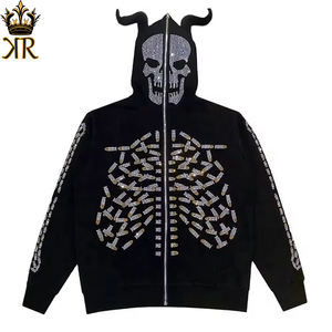 Sweat à capuche pour homme en coton avec fermeture éclair intégrale, impression personnalisée, vente en gros, respirant et à séchage rapide pour une utilisation hivernale - Product Image 1