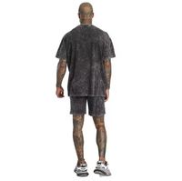 Conjunto de Camiseta y Pantalones Cortos para Hombre con Logotipo Personalizado, Estilo Desgastado, Lavado Ácido, Ecológico, Nueva Moda Casual de Verano, 100% Alta Calidad