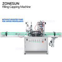 Machine de remplissage, de scellement et de bouchage automatique ZONESUN ZS-QW1600 pour peinture aérosol, crème solaire, tonique pour la peau, canettes métalliques, bouteilles, liquides et gaz