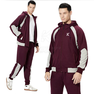 Low MOQ Winter Hooded Casual Men Fleece Tracksuit 100% Cotton Breathable Eco-Friendly Lightweight - Product Image 4