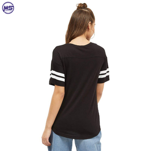 Camiseta lisa de algodón de manga corta con cuello redondo y logotipo personalizado de alta calidad 2025 para mujer disponible en varios colores - Product Image 2