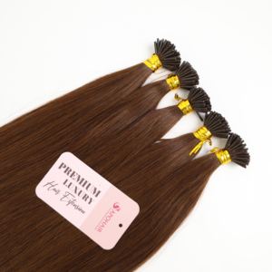 Vente en gros de cheveux humains vierges I-TIPS à la kératine brun foncé # 2Q extensions de cheveux droites I Tip VN - Product Image 3
