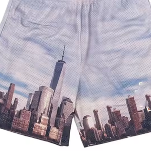 Short avec logo personnalisé OEM Short en maille pour hommes, décontracté, en polyester, pour la plage, la course, le basketball, la salle de sport, imprimé, grande taille - Product Image 3