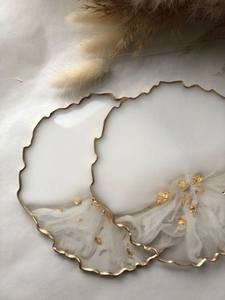 Sous-verre en résine Art Déco fait main de haute qualité avec motif vertical pour mariage, maison et bureau à très faible coût - Product Image 3