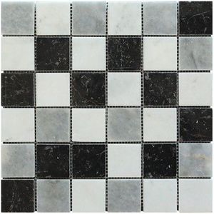Square Grey Marble <b>Mosaic</b> Tile Polished 8mm Water Resistant Eco-Friendly 5 Year Warranty 300x300mm Modern Interior Wall Bathroom - Product Image 3