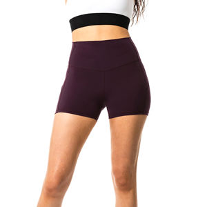 Pantalones cortos de gimnasio con logotipo personalizado para mujer, tela elástica de cintura alta, pantalones cortos transpirables de Yoga para Fitness y estilo de entrenamiento Sexy - Product Image 1