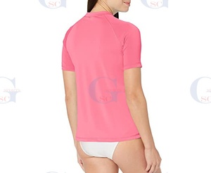 T-shirts décontractés pour femmes avec tissu extensible et protection UV, manches courtes, sublimation personnalisée, protection contre les éruptions cutanées imprimées pour femmes - Product Image 2