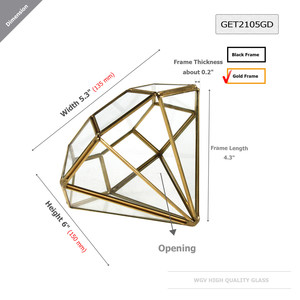 GET2105GD - Terrarium en verre géométrique or et diamant - 6 - Product Image 3