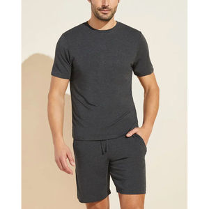 Ensemble t-shirt et short en coton biologique de haute qualité pour hommes, surdimensionné, 2 pièces, en coton biologique, de nouvelle couleur respirante - Product Image 4