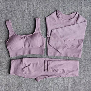 Conjunto de Yoga con patrón sólido Reversible para mujer, mallas de compresión elásticas de talla grande, transpirables para uso en exteriores - Product Image 2