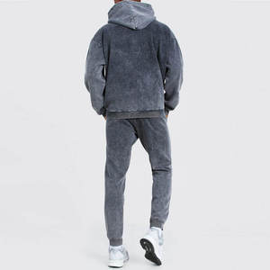 Custom Acid Wash 100% Cotton Tracksuit Breathable Vintage Hoodie and Sweatpants <b>Jogger</b> Men's Acid Wash Tracksuits - Product Image 2