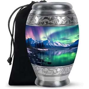 Attractive Design Metal Cremation Urns Handmade Ashes Urn for Adult Human Ashes blue Colour Cremation Urns - Product Image 3