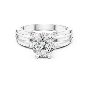 Bague de fiançailles en or massif 14K de 1 carat d'inspiration vintage avec diamants de laboratoire pour mariage - Product Image 2