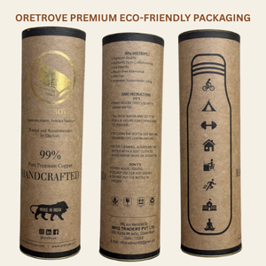 Bouteille d'eau en cuivre naturel antique personnalisée verres ayurvédiques en métal pour une bonne santé produit certifié - Product Image 6