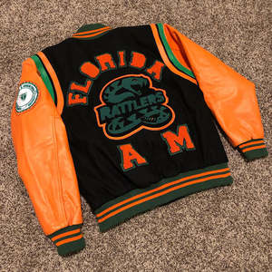 Chaqueta Universitaria para Hombre con Mangas de Cuero, Fabricación OEM/ODM, Chaqueta de Lana para Exteriores, Marca Personalizada, Suministro al por Mayor para Exportación - Product Image 2