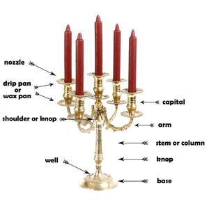 Candelabros de pie de aluminio niquelado hechos a mano para elevar velas cónicas de 5 brazos - Product Image 4